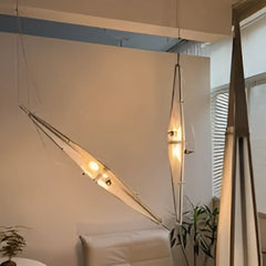Linear Metal Glass Bar Pendant Light E27 Black White