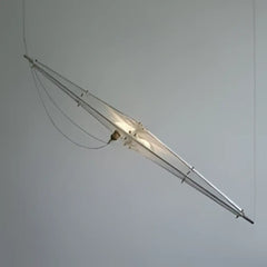 Linear Metal Glass Bar Pendant Light E27 Black White