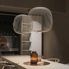 Gold Aluminium Cage Pendant Light IP65 Industrial 25–52cm