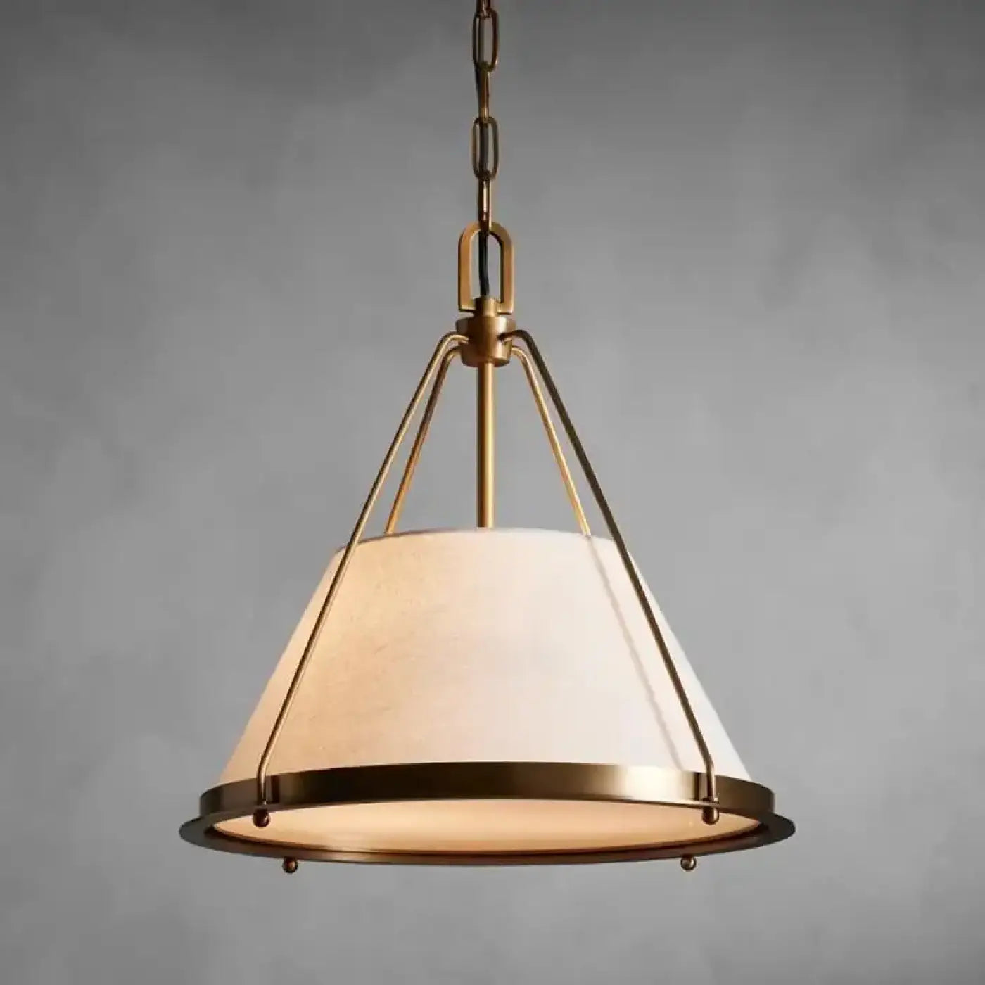 Vintage Fabric & Metal Pendant Light E27 Black Gold S/M