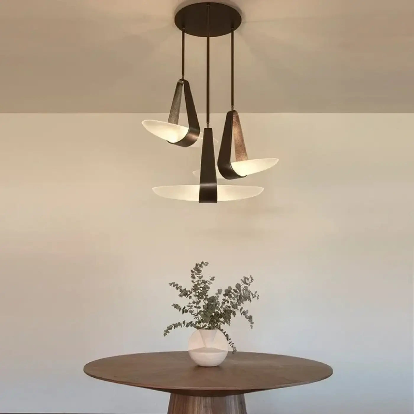 Black Glass & Metal Pendant Light LED — Single or Triple, Dimmable Option