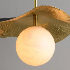 Gold Metal White Globe Pendant Light G9 Art Deco