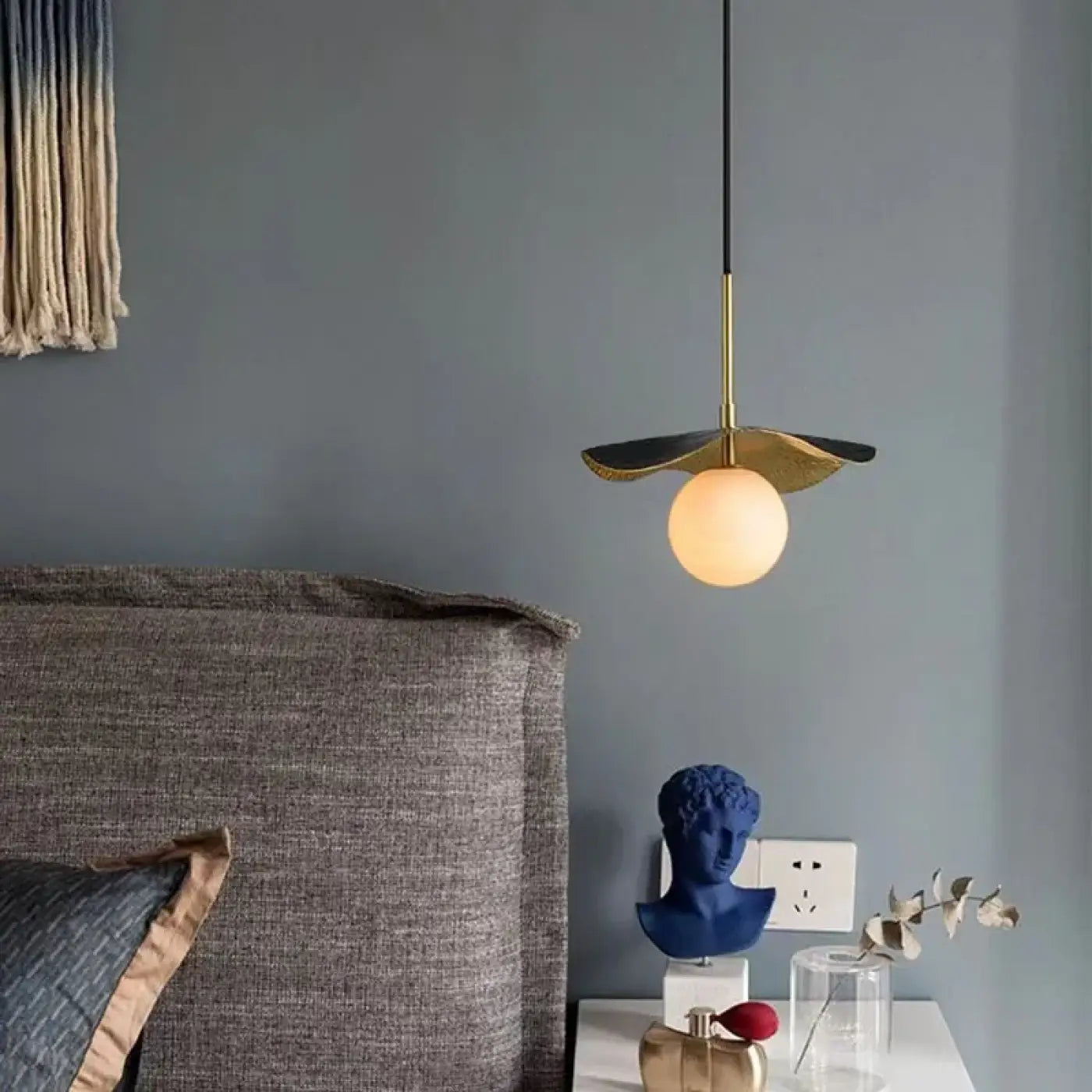 Gold Metal White Globe Pendant Light G9 Art Deco