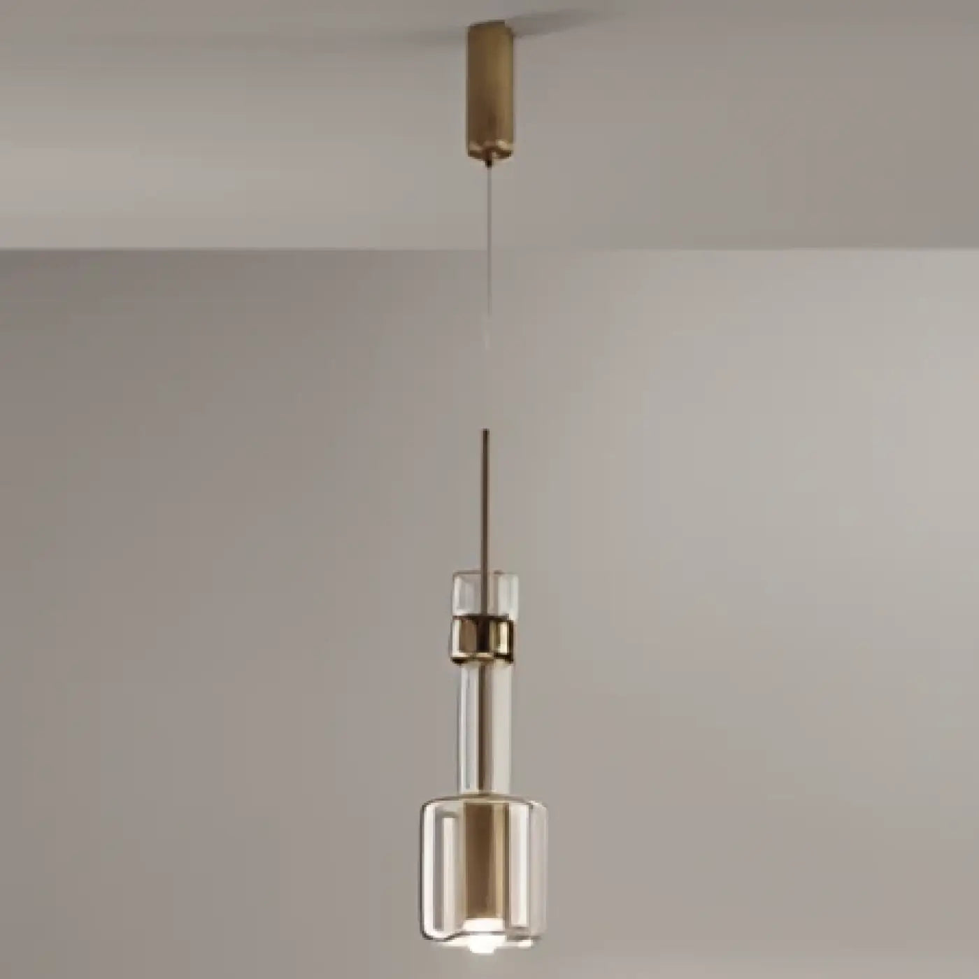 Blown Glass Metal Pendant Light E27 Dimmable Gold Black