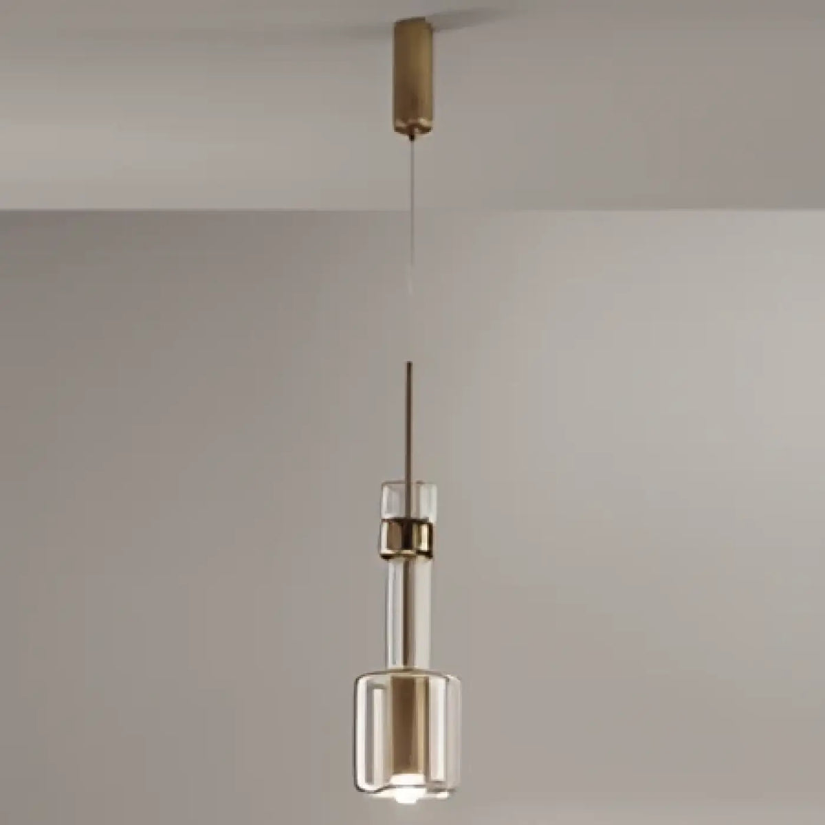 Blown Glass Metal Pendant Light E27 Dimmable Gold Black