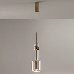 Blown Glass Metal Pendant Light E27 Dimmable Gold Black