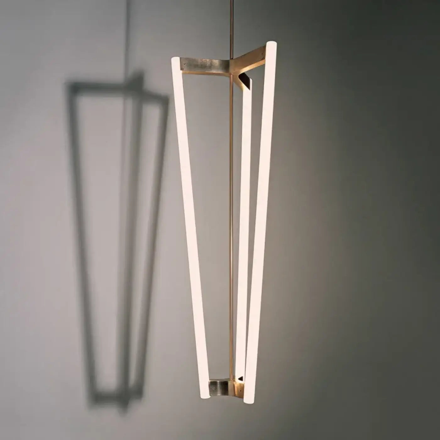 Geometric LED Pendant Light 3-Arm Metal Black White Gold S/M