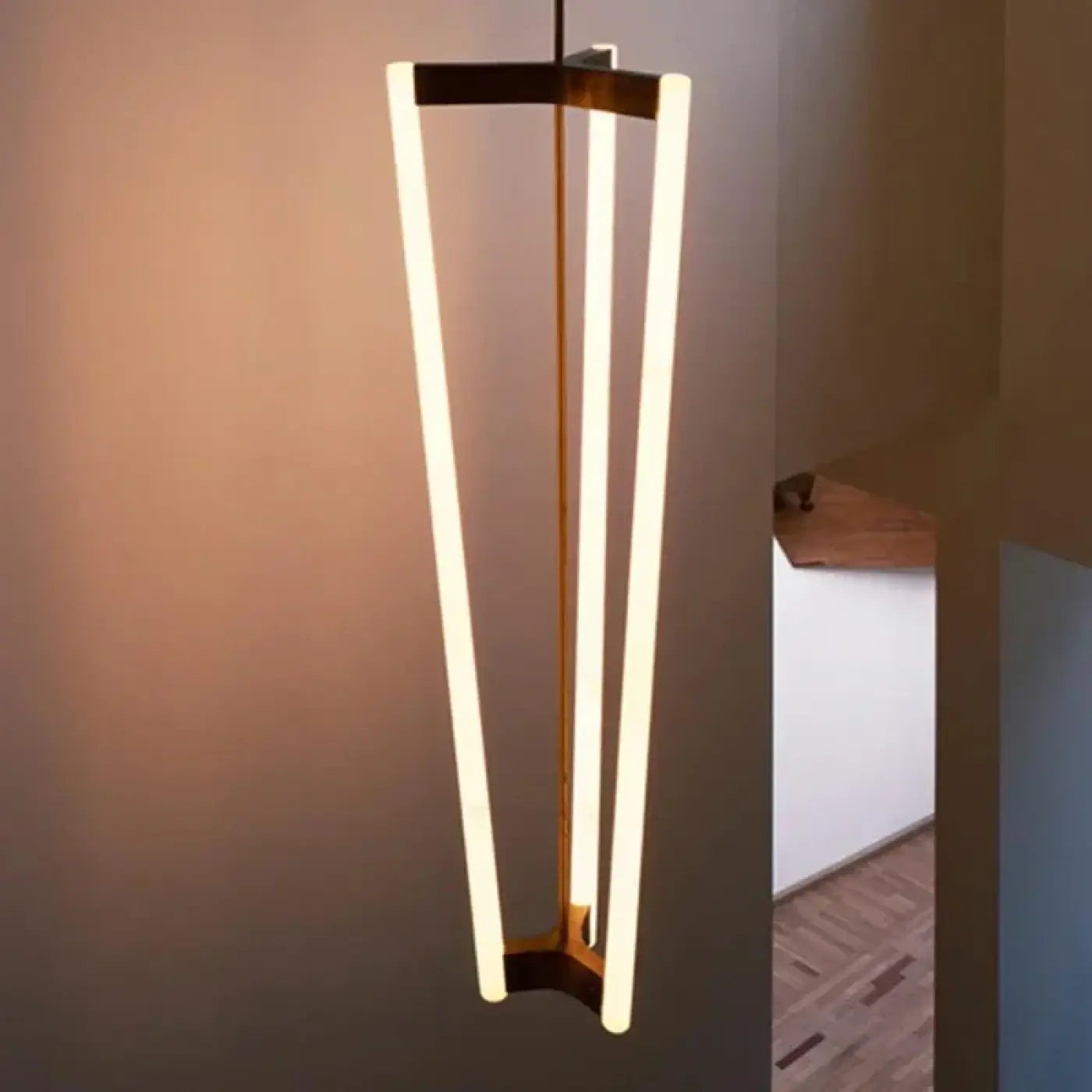 Geometric LED Pendant Light 3-Arm Metal Black White Gold S/M