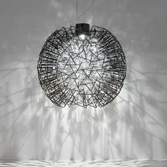 Steel Crystal Pendant Light E27 Gold Black — Semicircle & Round