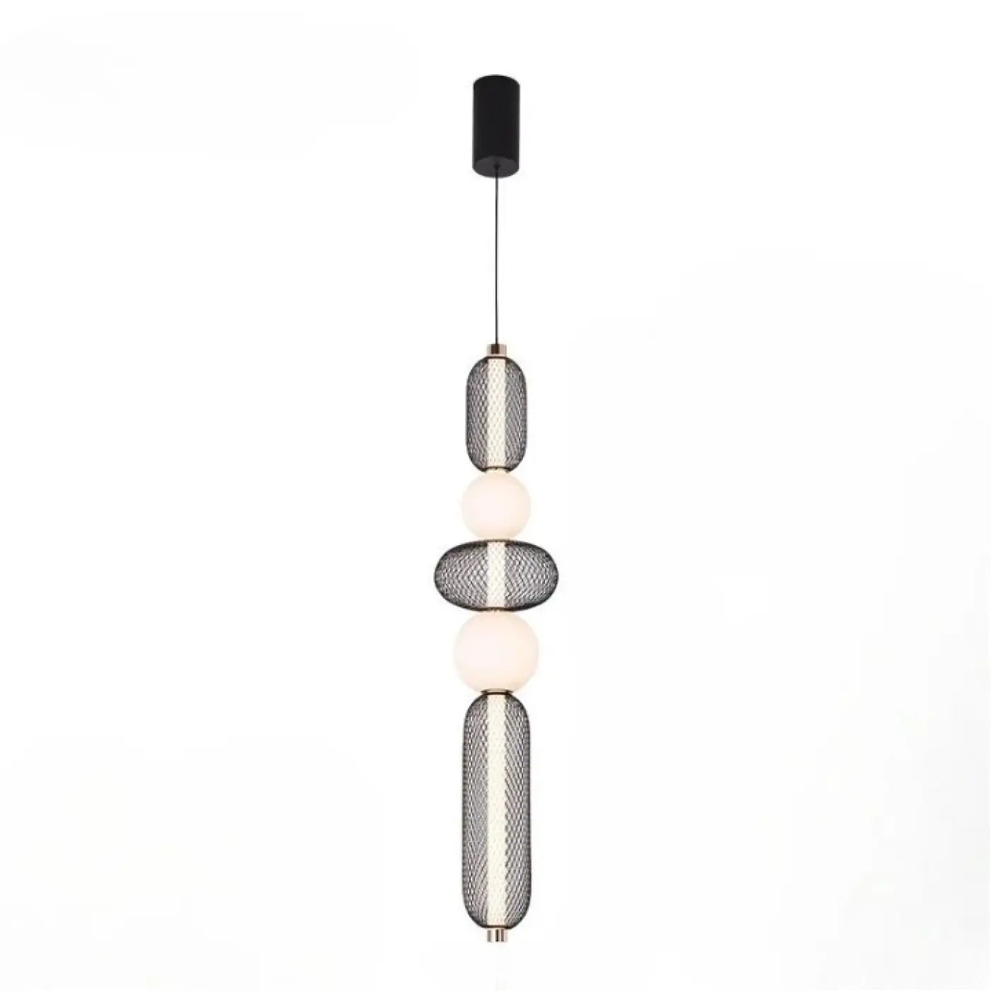 Mesh Metal Pendant Light Glass Sphere E27 — Volta Ferro Orbis