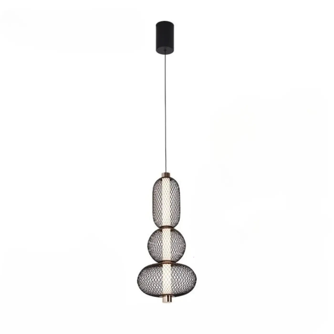 Mesh Metal Pendant Light Glass Sphere E27 — Volta Ferro Orbis