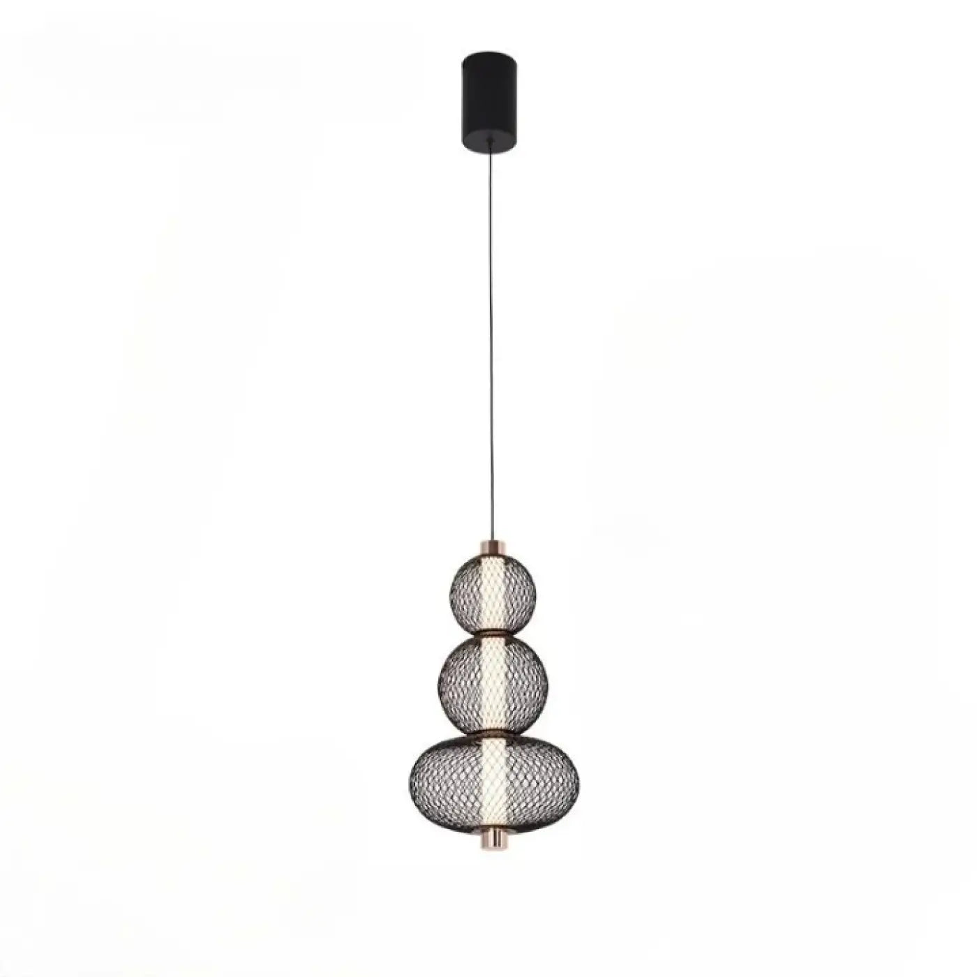 Mesh Metal Pendant Light Glass Sphere E27 — Volta Ferro Orbis