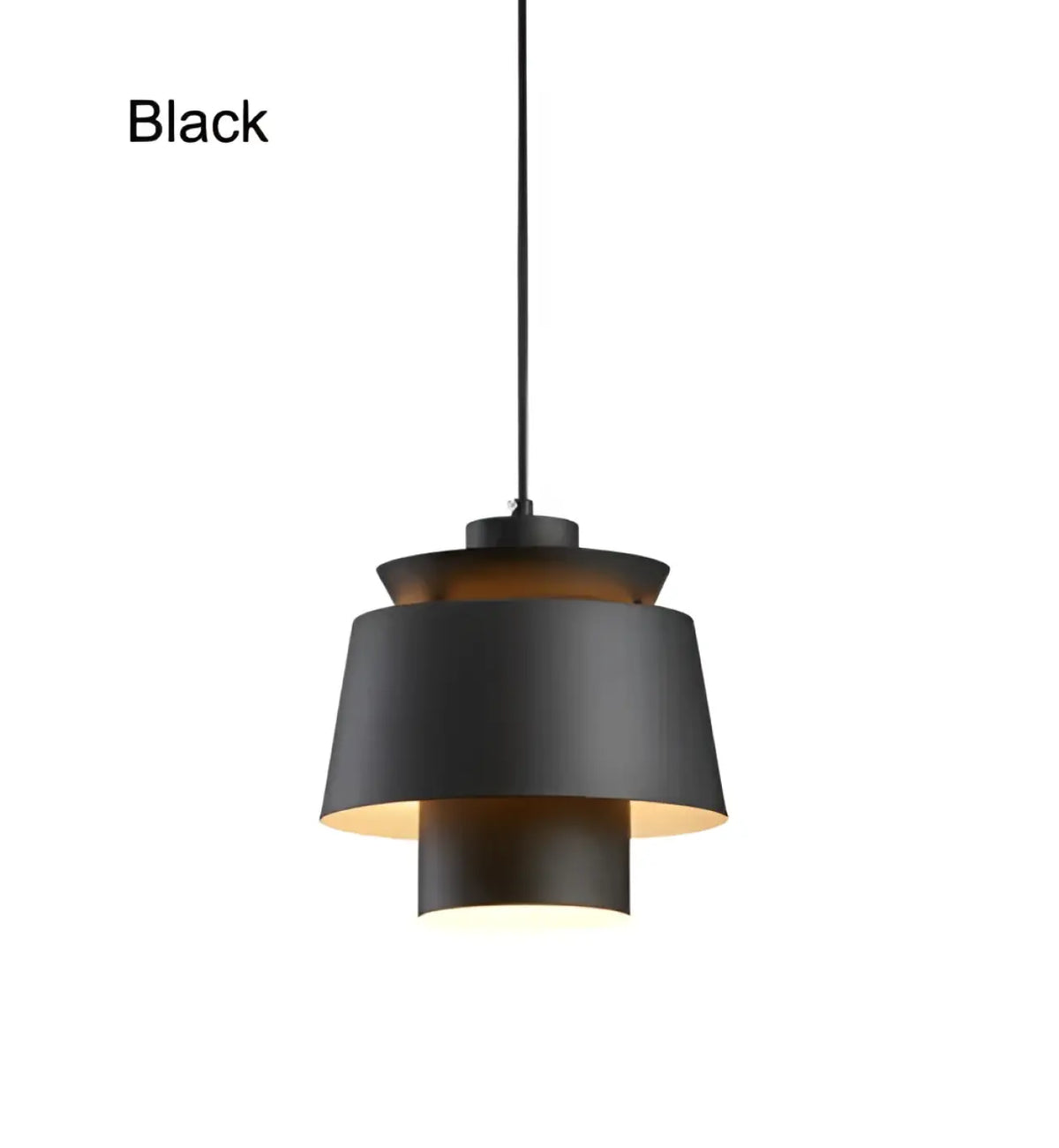 Modern Coloured Metal Pendant Light E27 — Black, Gold, Rose Gold and White