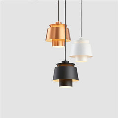 Modern Coloured Metal Pendant Light E27 — Black, Gold, Rose Gold and White