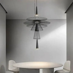 Geometric Metal Pendant Light 3-Light Black Gold S M L