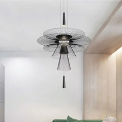 Geometric Metal Pendant Light 3-Light Black Gold S M L
