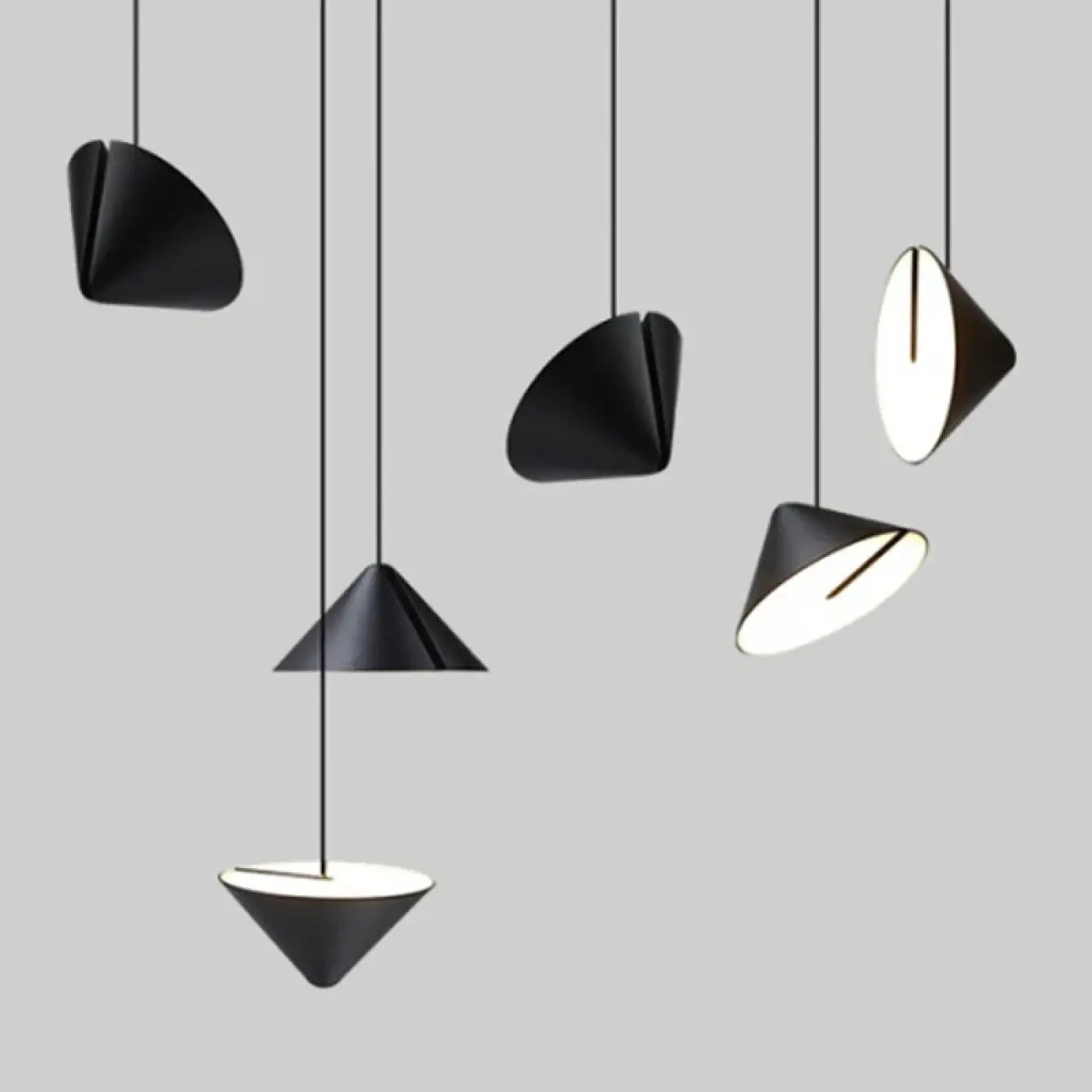 Black Conical Pendant Light E27 — Ø20cm, Cool White 4000K