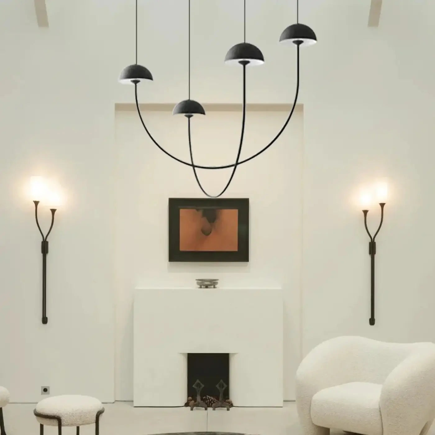 Sculptural Black Pendant Light Dimmable Metal E27 — S/M
