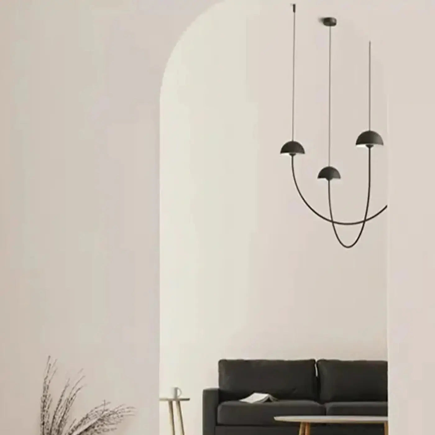 Sculptural Black Pendant Light Dimmable Metal E27 — S/M