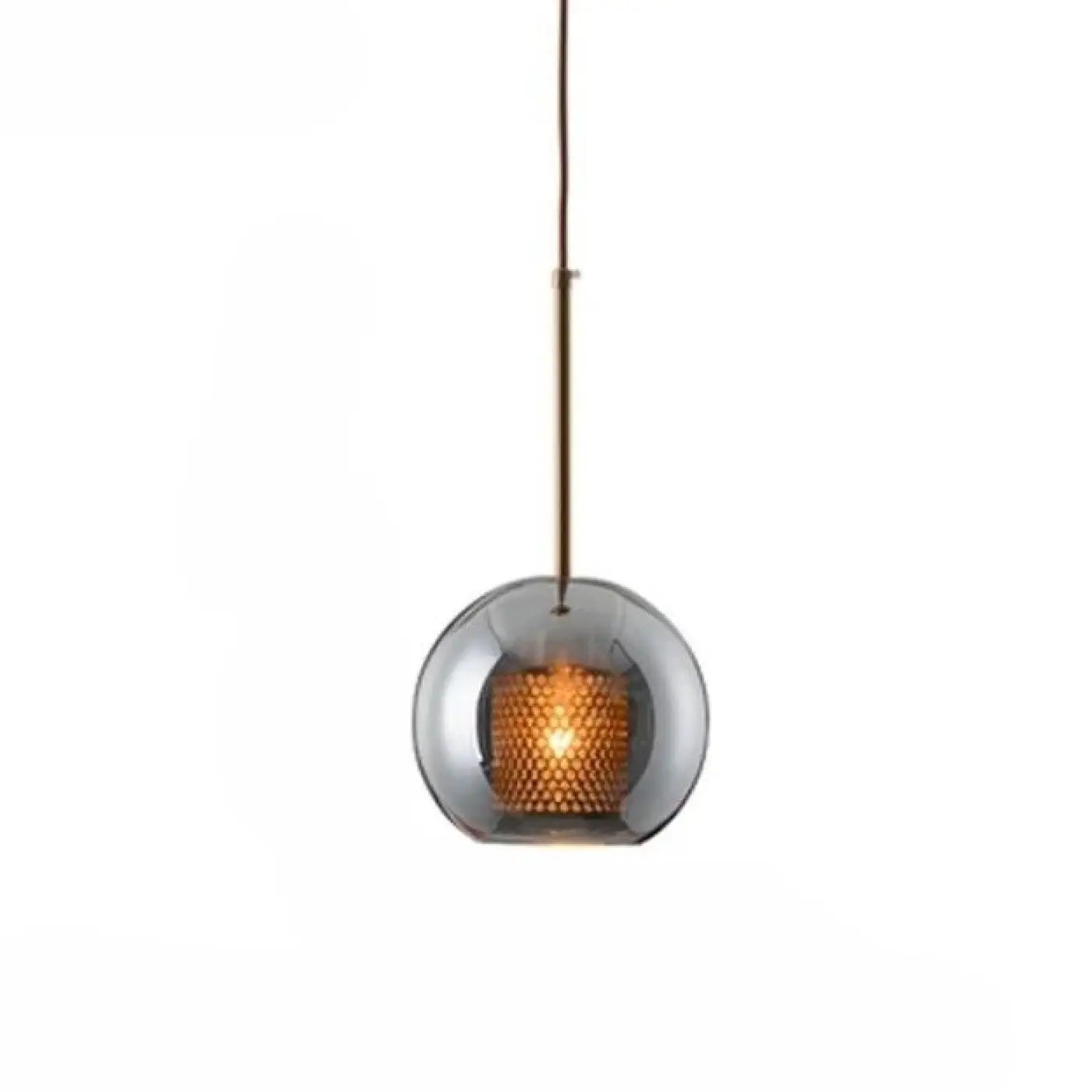 Smoked Glass Metal Pendant Light E27 Black White 5 Sizes