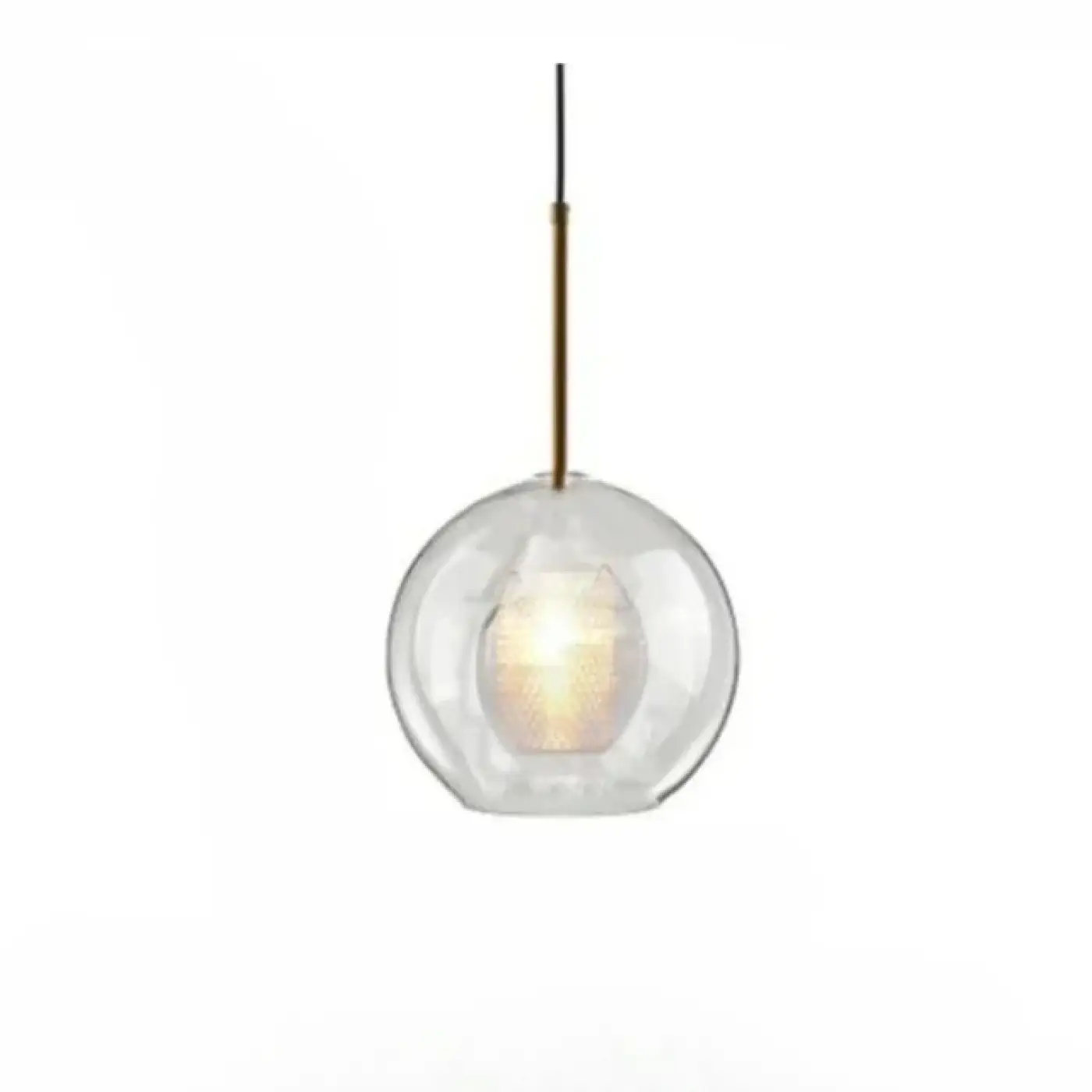 Smoked Glass Metal Pendant Light E27 Black White 5 Sizes
