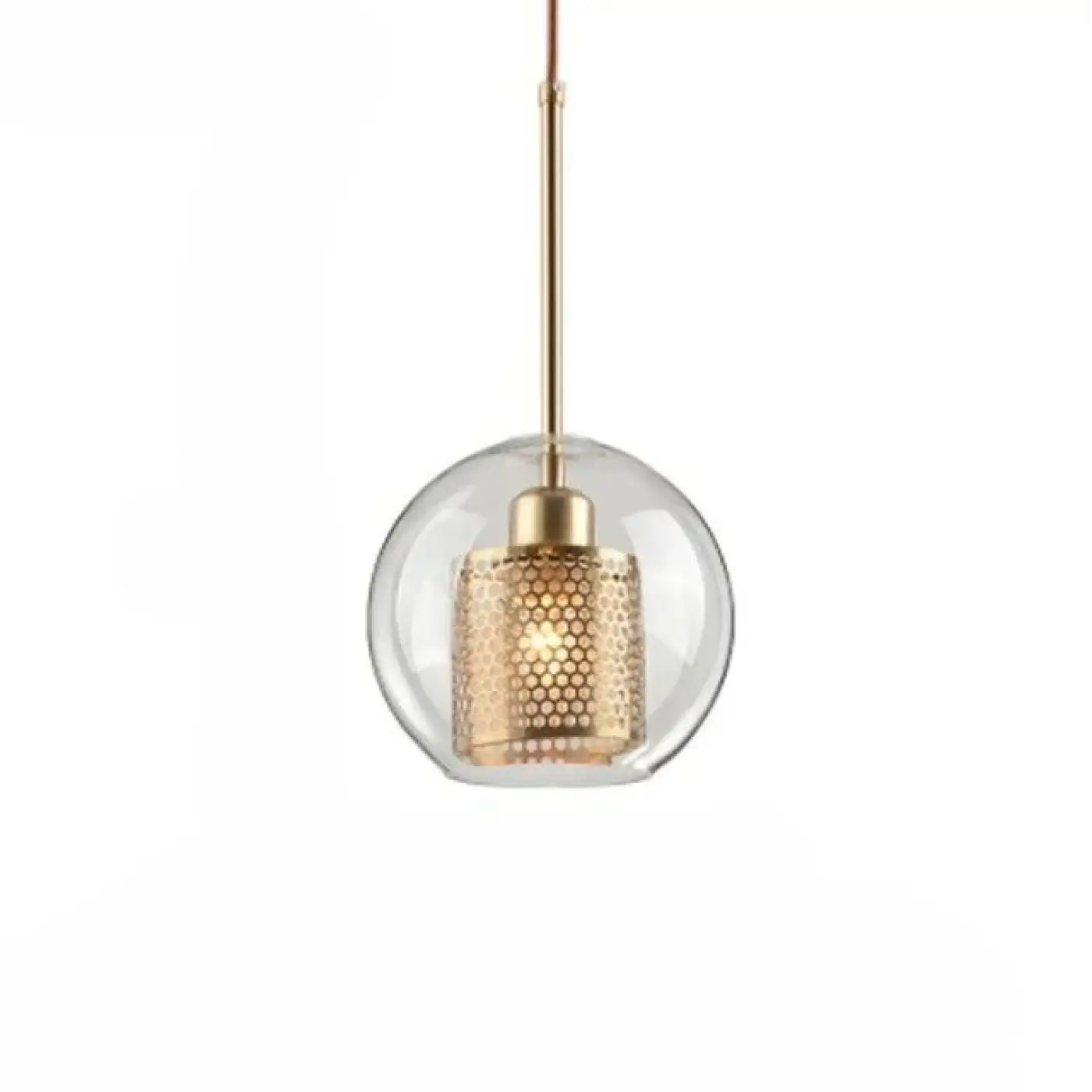 Smoked Glass Metal Pendant Light E27 Black White 5 Sizes