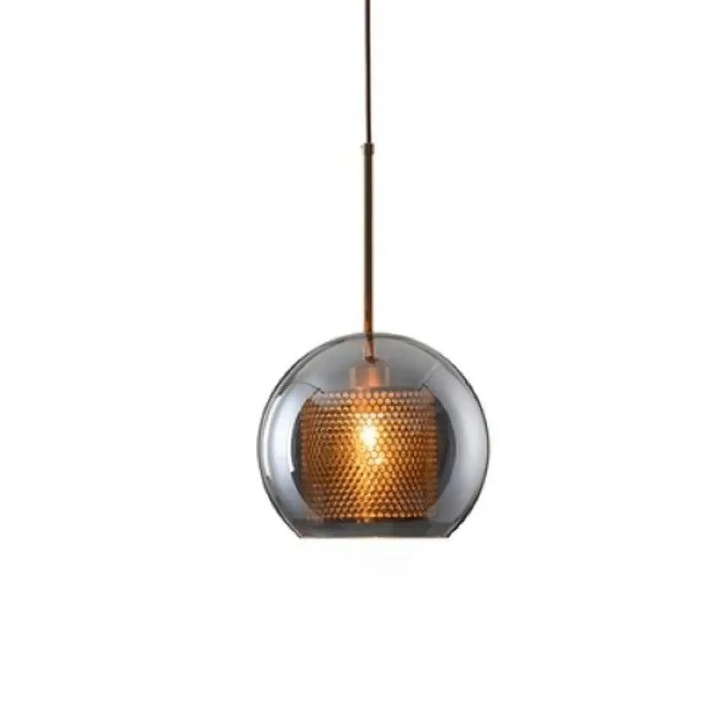 Smoked Glass Metal Pendant Light E27 Black White 5 Sizes