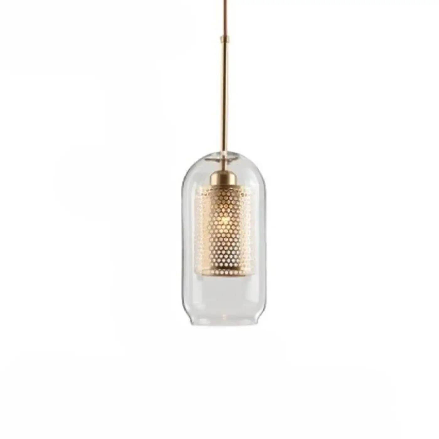 Smoked Glass Metal Pendant Light E27 Black White 5 Sizes