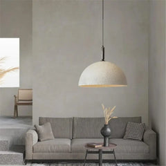Textured Aluminium Half Dome Pendant Light E27 White Black