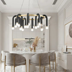 Black U-Bar Pendant Light E14 Multi-Bulb — S & M, 3000K/4000K