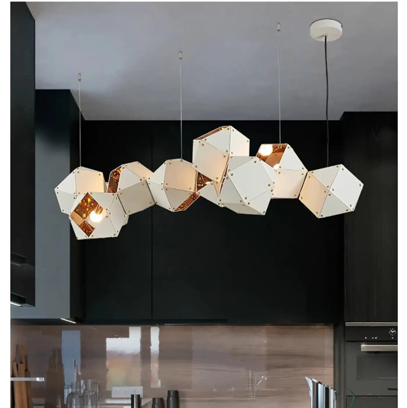 Geometric Multi-Head Pendant Light E14 — S/M/L/XL, Dimmable Option