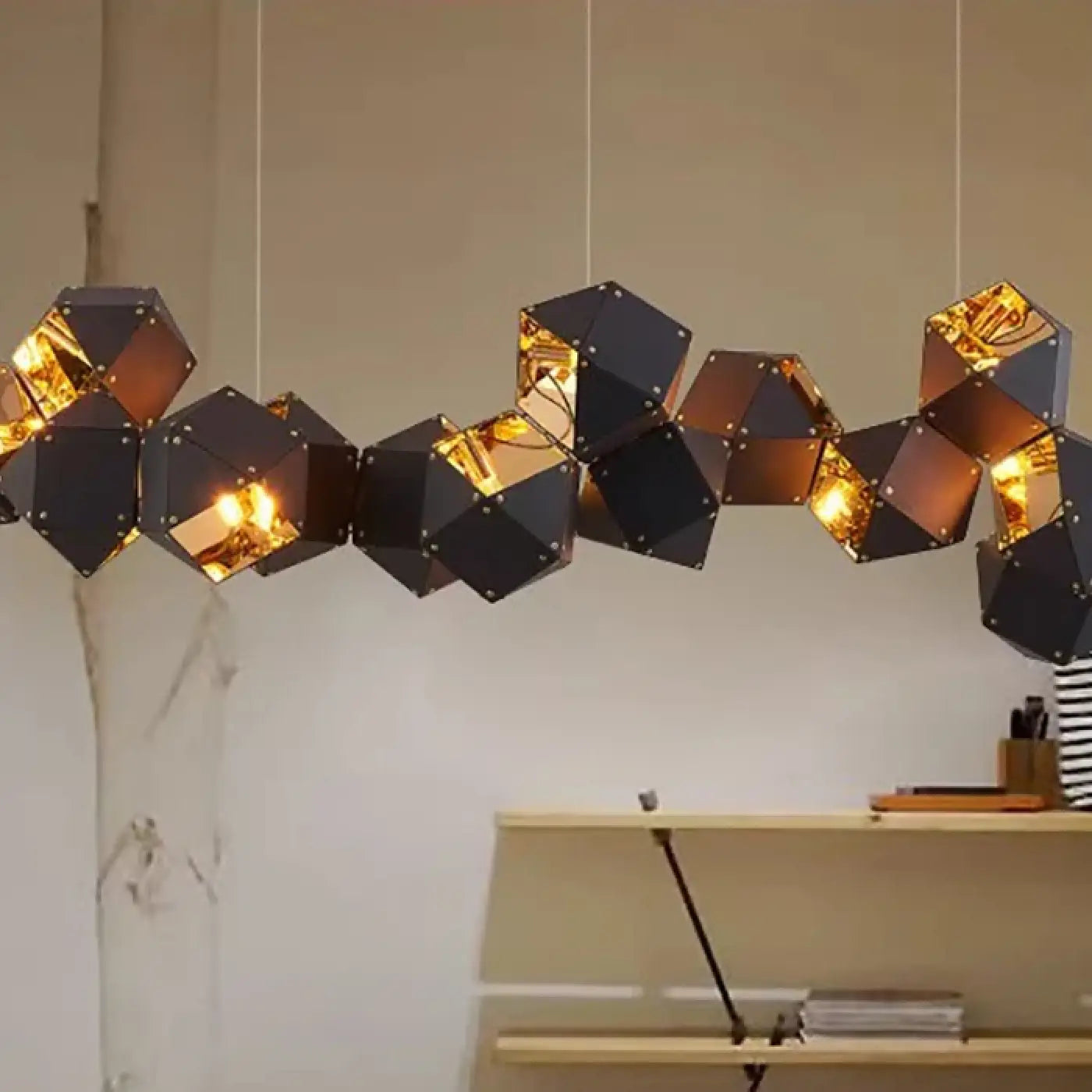 Geometric Multi-Head Pendant Light E14 — S/M/L/XL, Dimmable Option