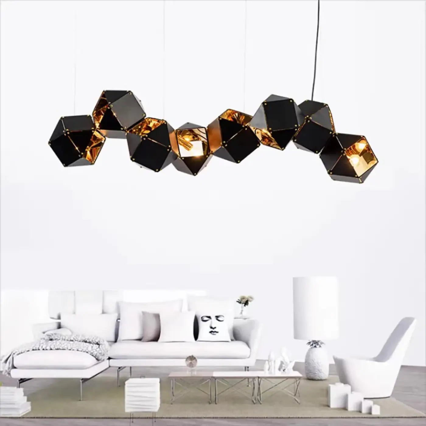 Geometric Multi-Head Pendant Light E14 — S/M/L/XL, Dimmable Option