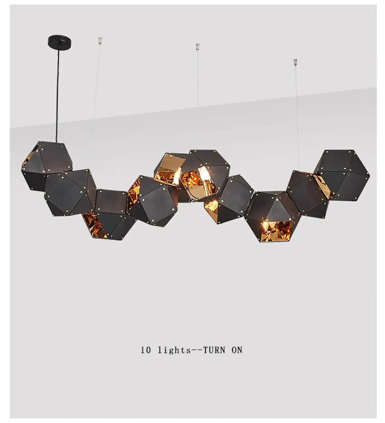 Geometric Multi-Head Pendant Light E14 — S/M/L/XL, Dimmable Option
