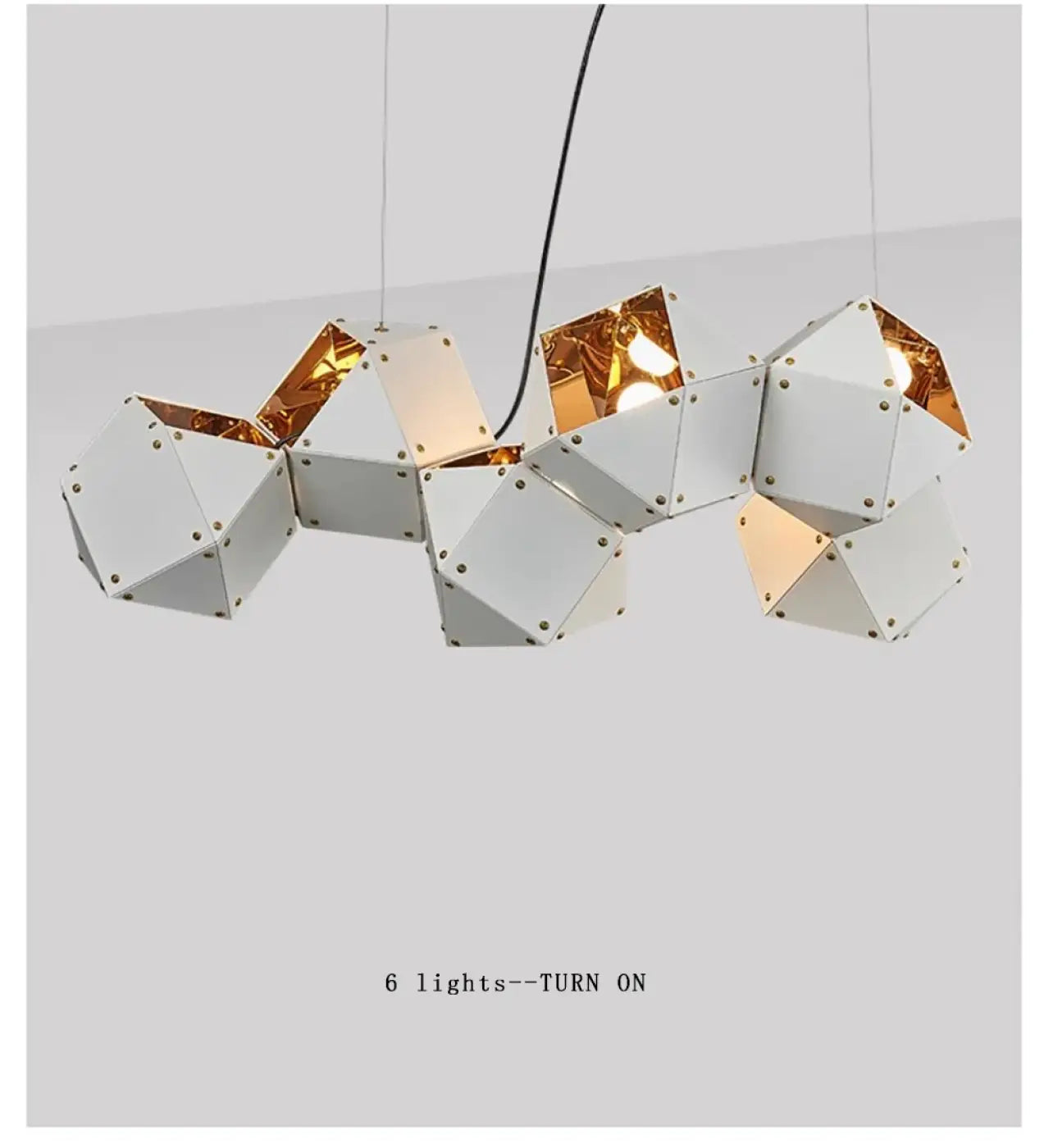 Geometric Multi-Head Pendant Light E14 — S/M/L/XL, Dimmable Option