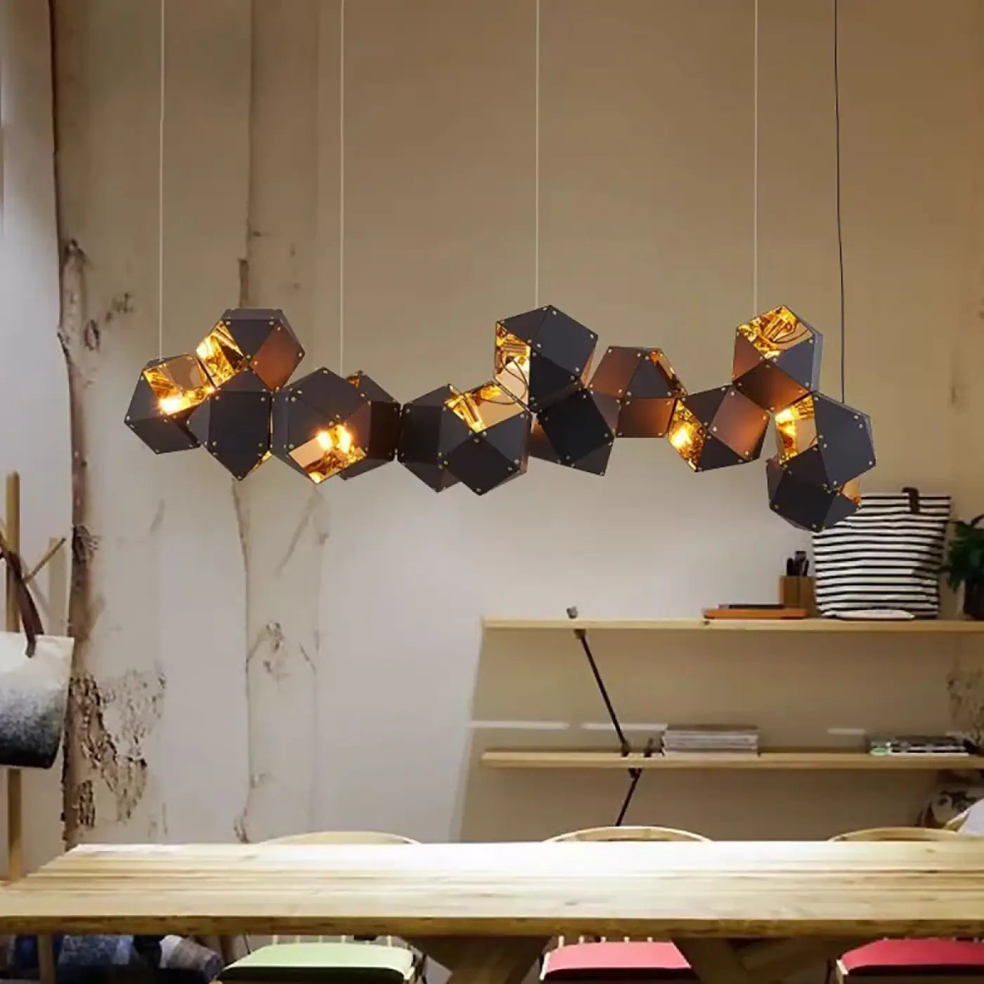 Geometric Multi-Head Pendant Light E14 — S/M/L/XL, Dimmable Option