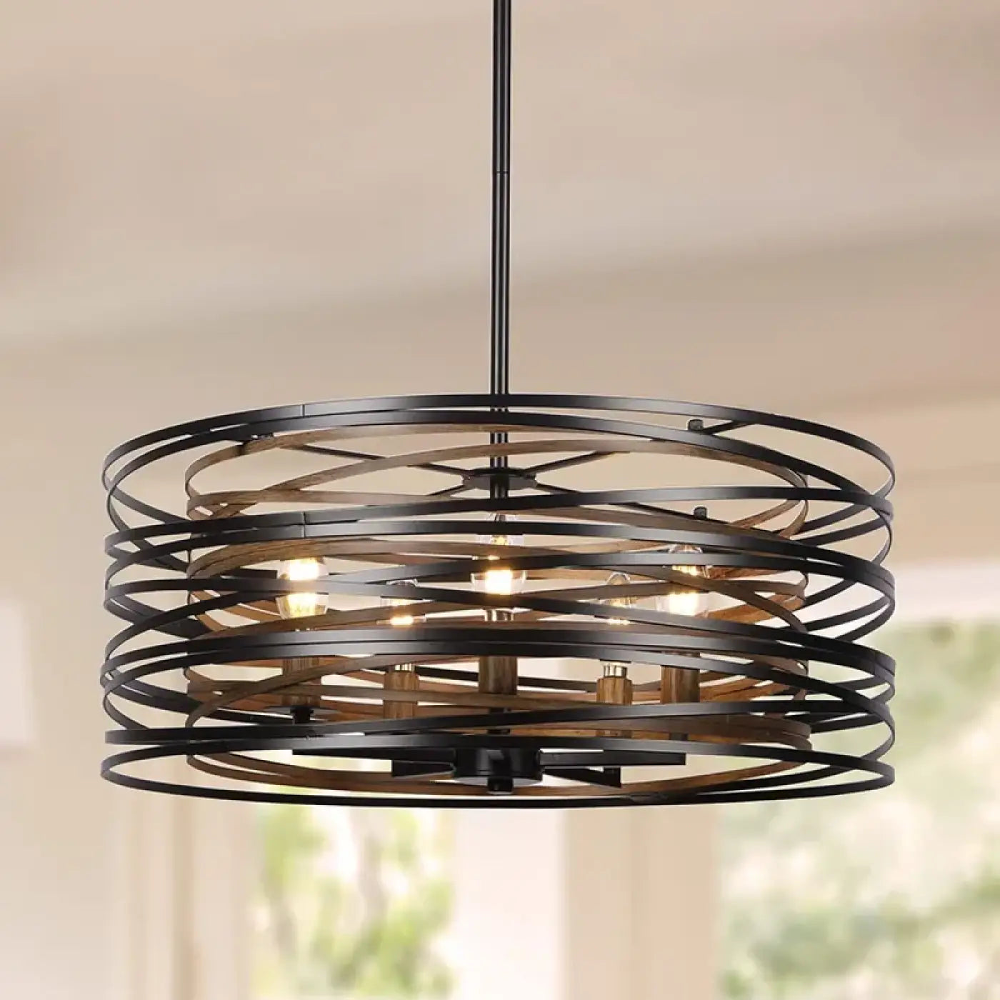 Black Concentric Rings Pendant Light E14 — S Ø32cm / M Ø50cm