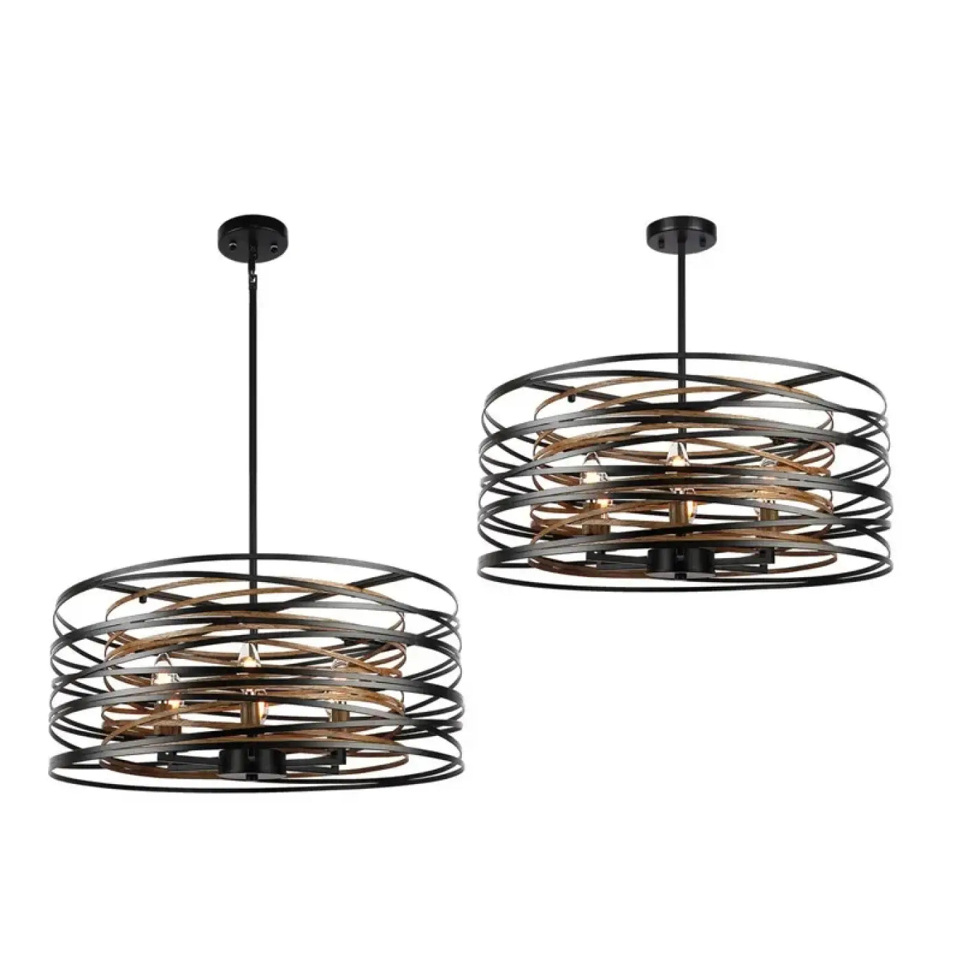 Black Concentric Rings Pendant Light E14 — S Ø32cm / M Ø50cm