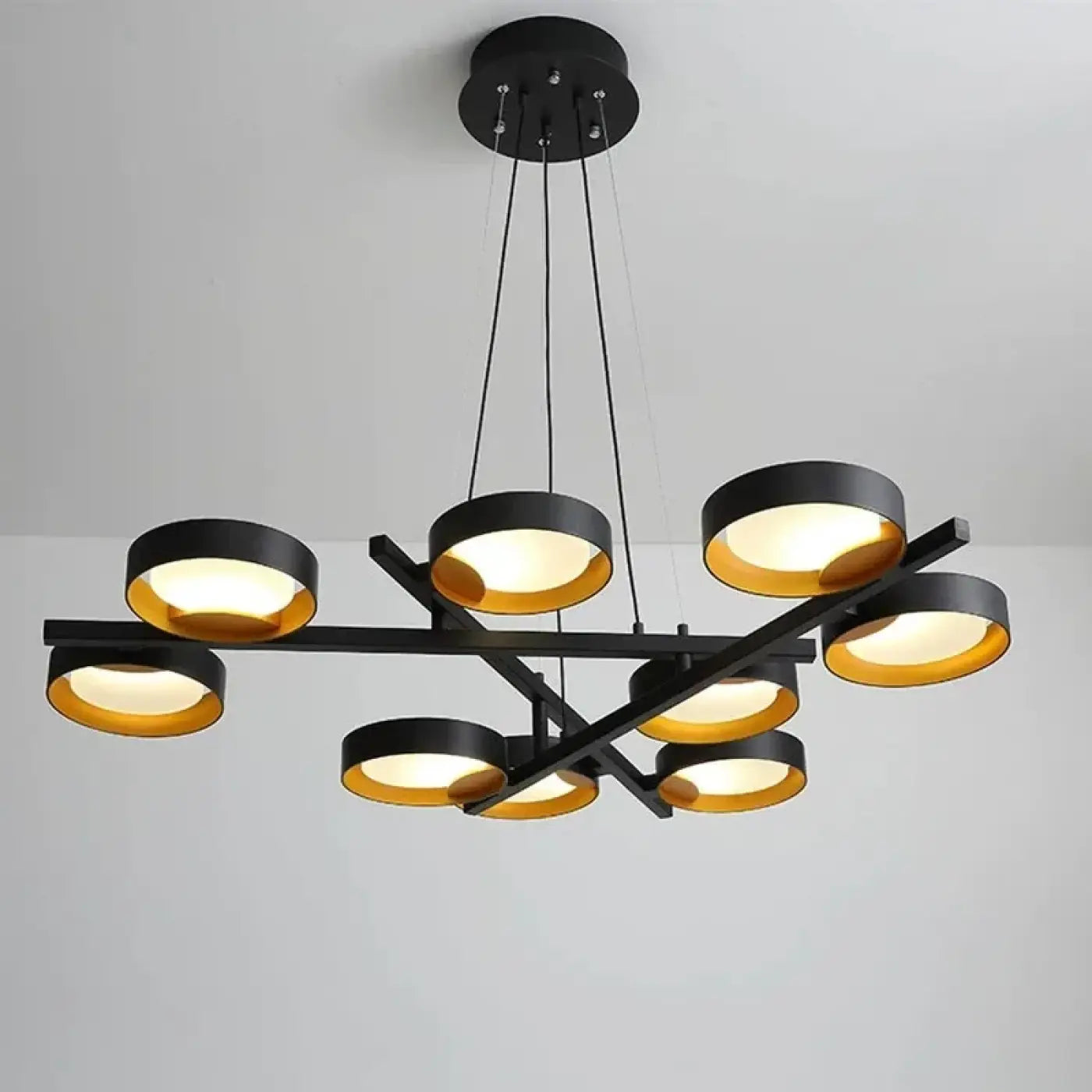 Black Circular LED Ring Ceiling Light GX53 — 4 Sizes, Dimmable