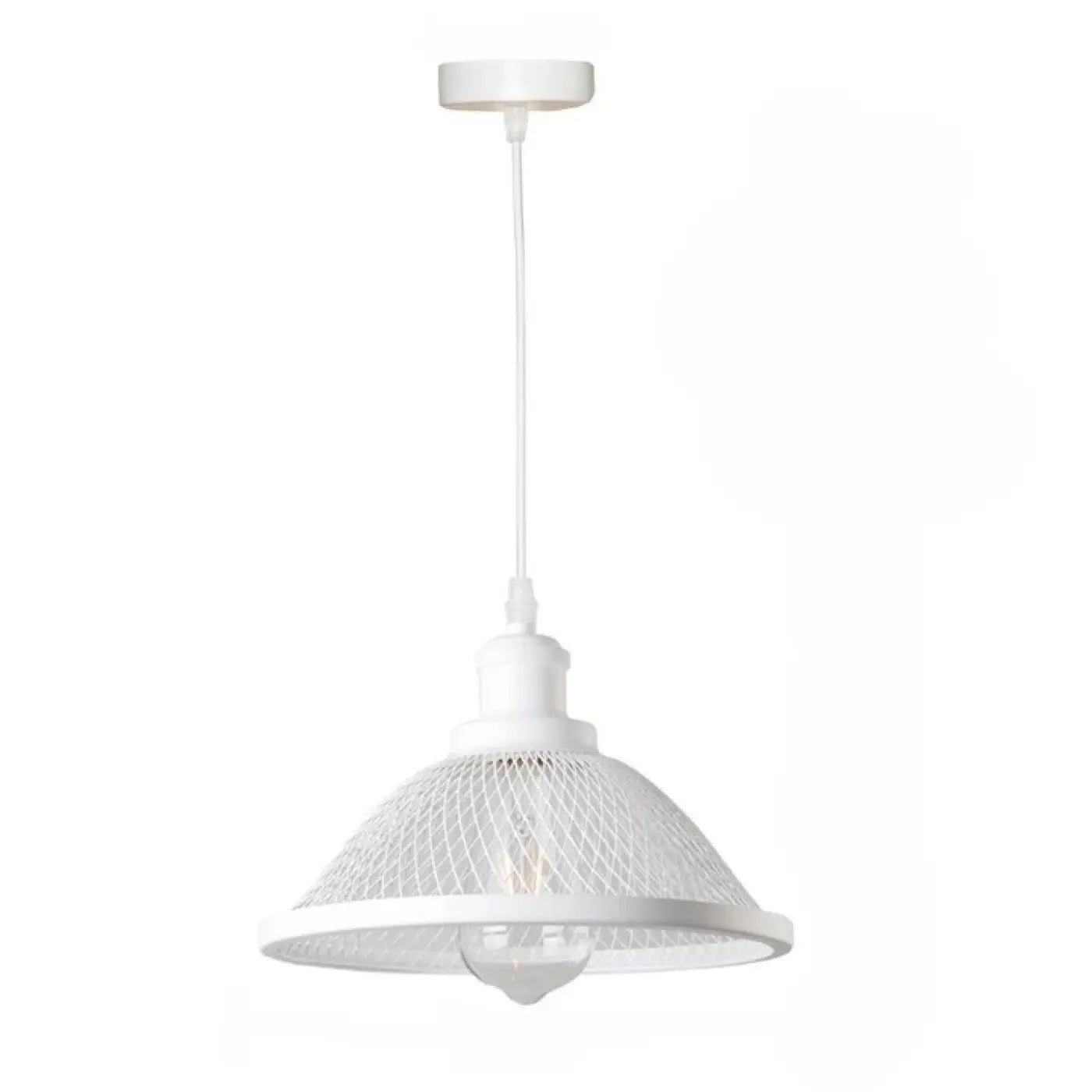 Industrial Cage Pendant Light E27 Metal Black White Gold Detail