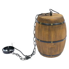 Industrial Wood Barrel Pendant Light E26 — Brown, 3000K LED Included