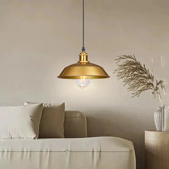 Industrial Gold Metal Pendant Light Atelier Style Bulb Included Ø26 cm