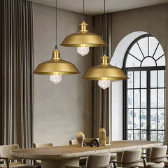 Industrial Gold Metal Pendant Light Atelier Style Bulb Included Ø26 cm
