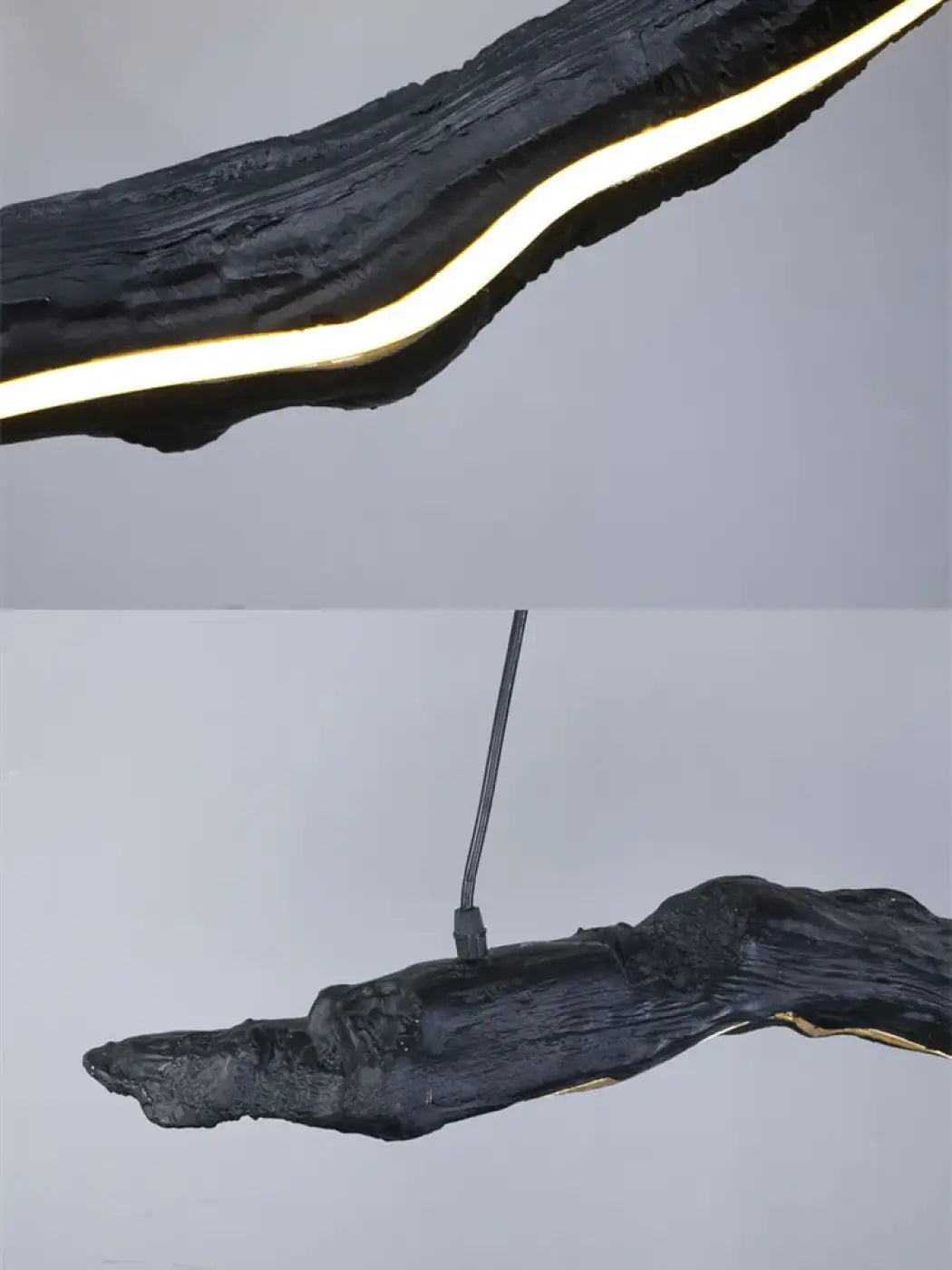 Sculptural Organic LED Pendant Light E27 Dimmable Black S/M