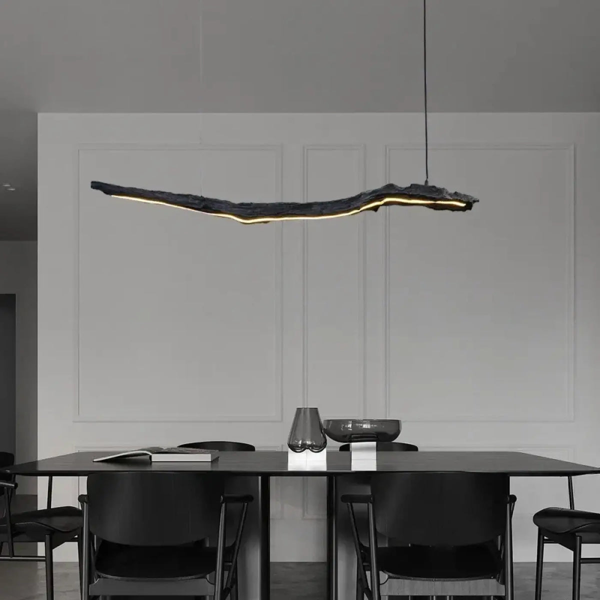 Sculptural Organic LED Pendant Light E27 Dimmable Black S/M