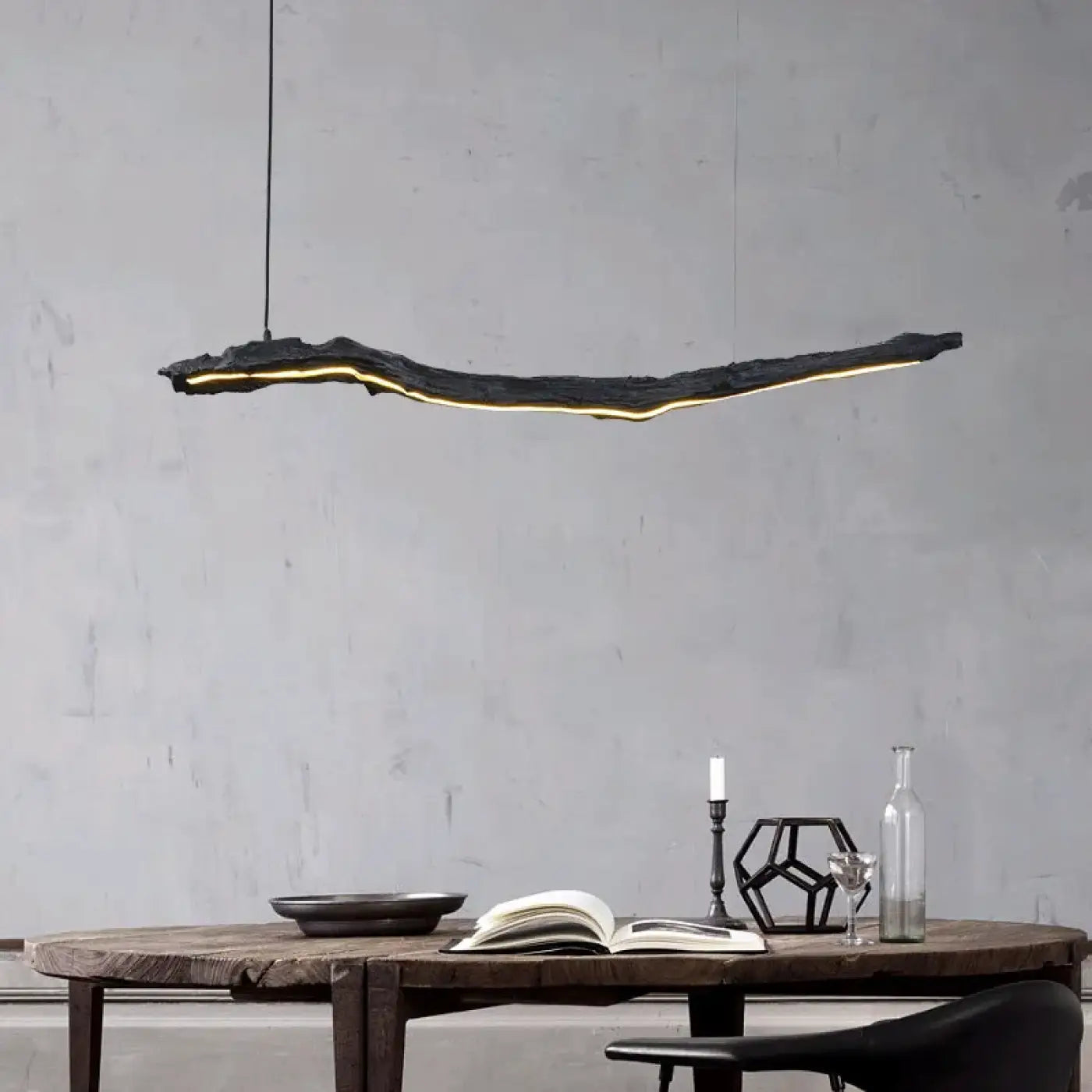 Sculptural Organic LED Pendant Light E27 Dimmable Black S/M