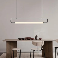 Linear Bar Pendant Light Black Metal Acrylic Bulb Included S/M/L