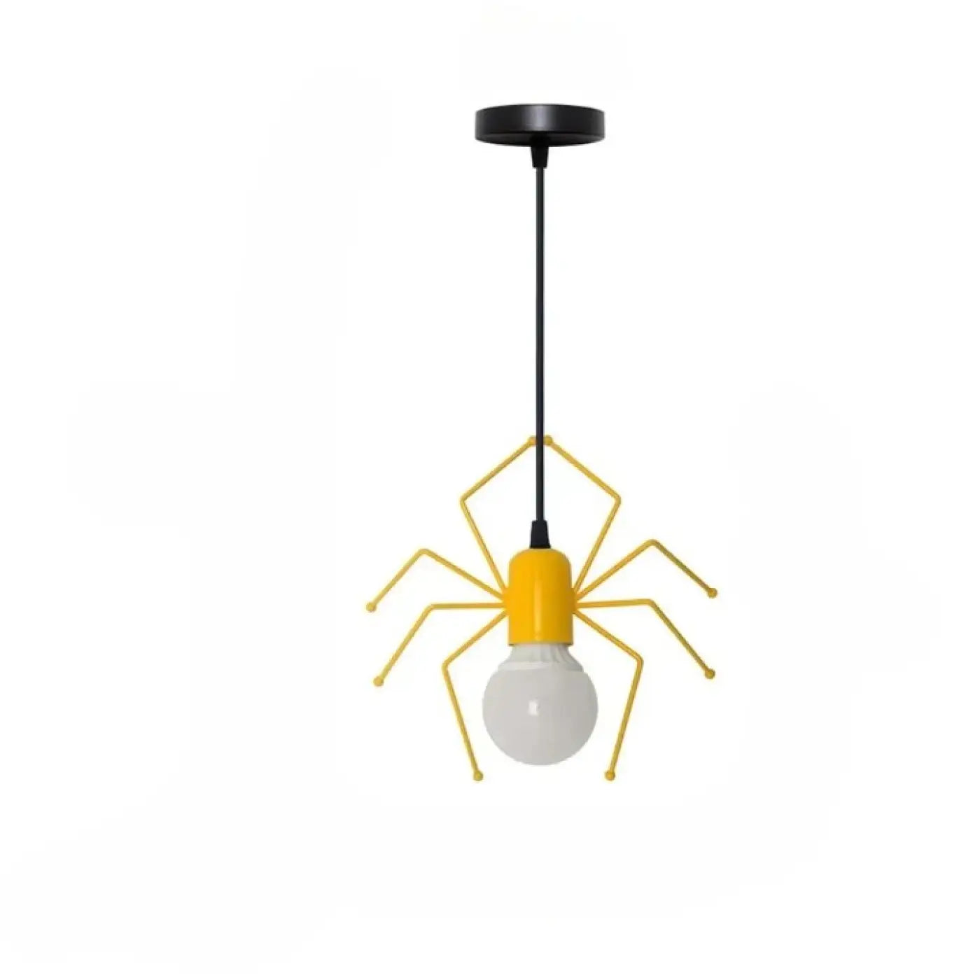 Novelty Spider Figure Pendant Light E27 Metal Black White Yellow