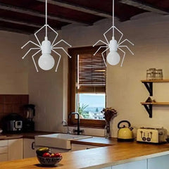 Novelty Spider Figure Pendant Light E27 Metal Black White Yellow