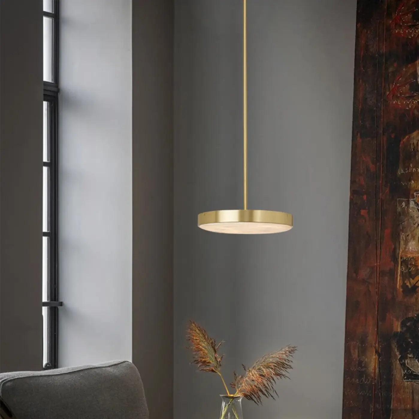 Marble & Metal Pendant Light LED IP65 — Gold & Black, S to XL